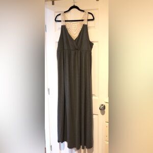 Warehouse One Sleeveless Dress with Crocheted Back